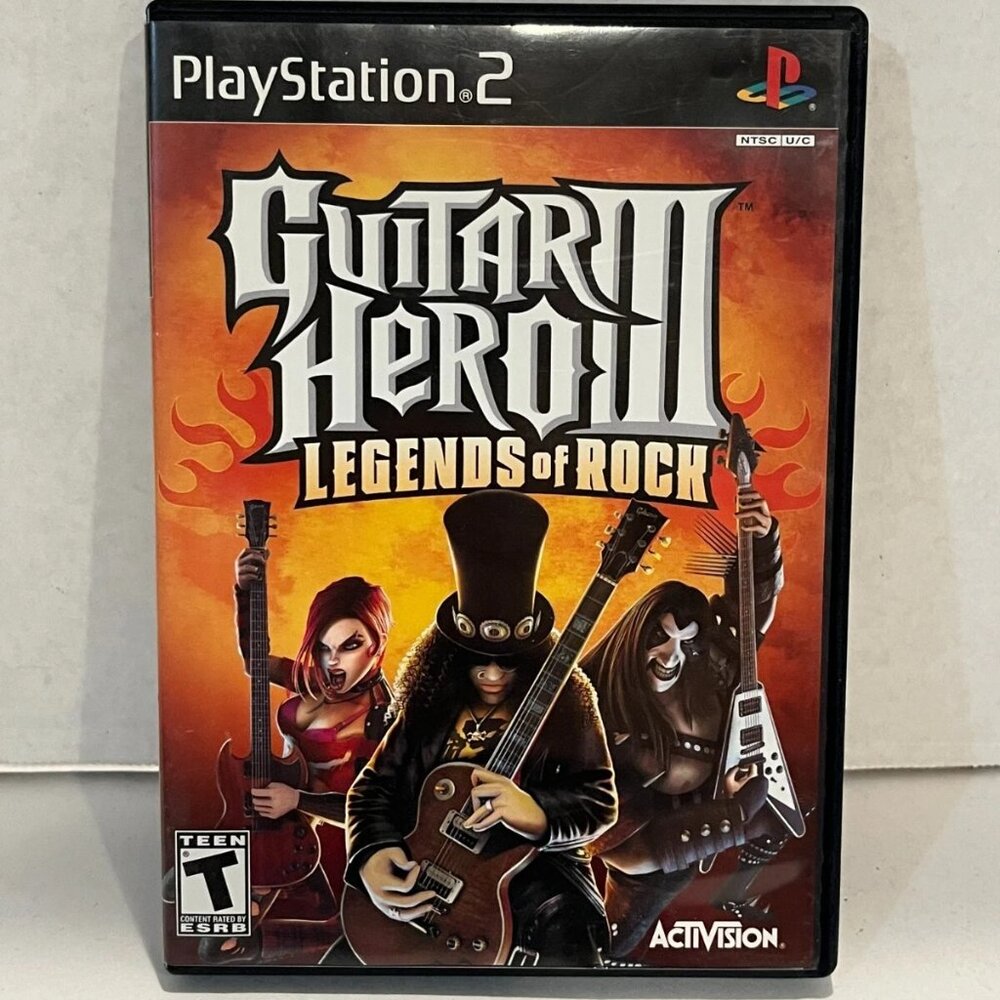 Guitar Hero III Legends of Rock, Playstation 2, Game Box + Manual Only